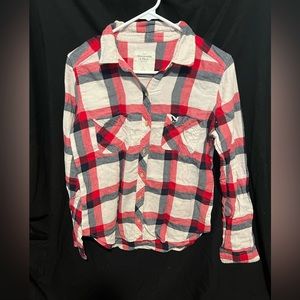 Woman’s Abercrombie and fitch small red and white flannel